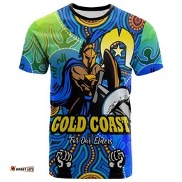 Amazing Aussie Gold Coast Titans Naidoc Custom T-shirt -Naidoc Week and Torres Strait Island with Aboriginal Inspired Dot Painting Style T-shirt