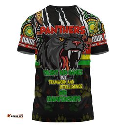 Amazing Aussie Penrith Panthers T-Shirt - Custom Talent Win Games But Teamwork And Intelligence Win Championships With Aboriginal Style