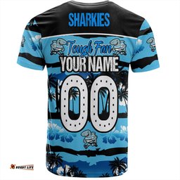 Amazing Aussie Cronulla-Sutherland Sharks T-Shirt - Eat Sleep Repeat With Tropical Patterns