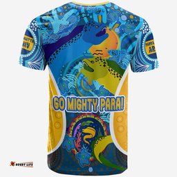 Amazing Aussie Parramatta Eels Custom T-Shirt - Parramatta Eels Army Indigenous Culture Personalised Name And Number T-Shirt