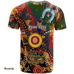 Amazing Aussie Australia Naidoc Week T-Shirt - Custom Naidoc Aboriginal Inspired Dot Art Painting With Native Kangaroo "Get up, Stand up, Show up," T-Shirt
