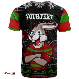 Amazing Aussie South Sydney Rabbitohs T-shirt - South Sydney Rabbitohs Ugly Christmas Knitted T-shirt