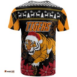 Amazing Aussie Wests Tigers Christmas T-shirt - Custom Wests Tigers Merry Christmas Aboriginal Inspired T-shirt