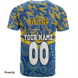 Amazing Aussie Parramatta Eels Sport T-Shirt - Tropical Patterns And Dot Painting Eat Sleep Rugby Repeat