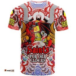 Amazing Aussie St. George Illawarra Dragons Naidoc T-Shirt - Custom Saints Naidoc Week For Our Elders Aboriginal Inspired T-shirt
