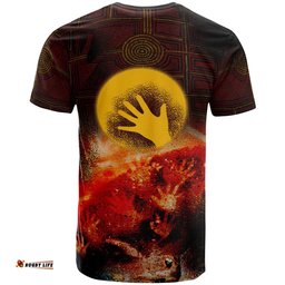 Amazing Aussie Australia Aboriginal Inspired T-Shirt - Indigenous Flag Hand Art