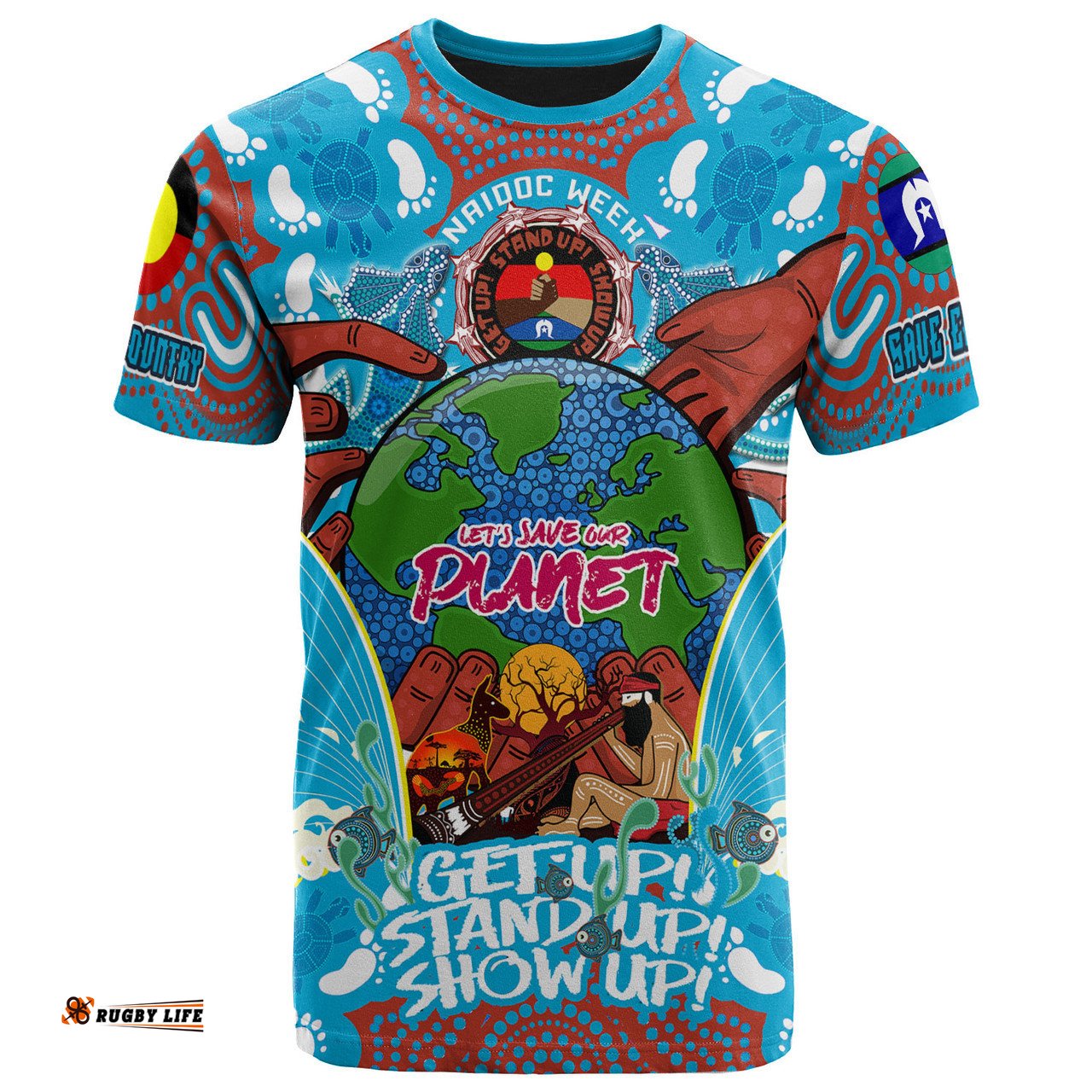Amazing Aussie Australia NAIDOC Week Custom T-shirt - Let's Save Our Planet Aboriginal Inspired and Torres Strait Islander Culture T-shirt