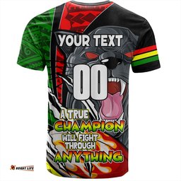 Amazing Aussie Penrith Panthers Grand Final T-Shirt - A True Champion Will Fight Through Anything With Polynesian Patterns