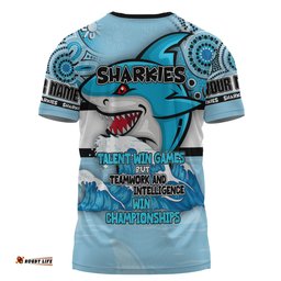 Amazing Aussie Cronulla-Sutherland Sharks T-Shirt - Custom Talent Win Games But Teamwork And Intelligence Win Championships With Aboriginal Style