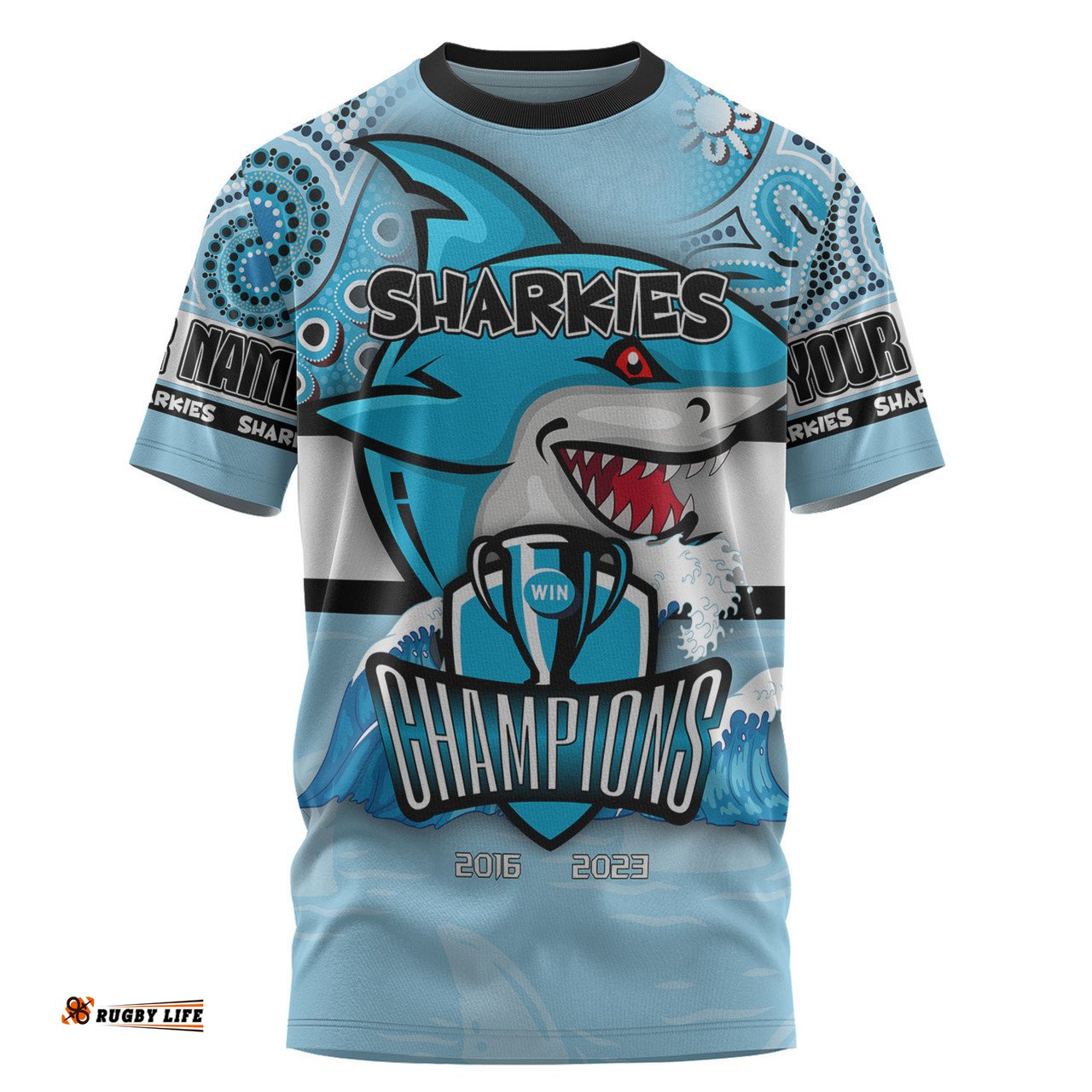 Amazing Aussie Cronulla-Sutherland Sharks T-Shirt - Custom Talent Win Games But Teamwork And Intelligence Win Championships With Aboriginal Style