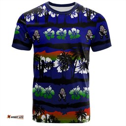 Amazing Aussie New Zealand Warriors Sport T-Shirt - Tropical Hibiscus and Coconut Trees