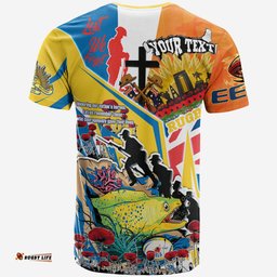 Amazing Aussie Parramatta Eels T-shirt - Custom Remembrance Parramatta Eels Anzac Quote With Poppy And Rosemary T-shirt