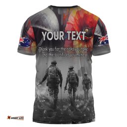 Amazing Aussie Australia Anzac Day Custom T-shirt - Thank You For The Risks You Take T-shirt
