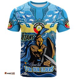 Amazing Aussie Gold Coast Titans Naidoc Week Custom T-shirt - For Our Elders Home Jersey T-shirt