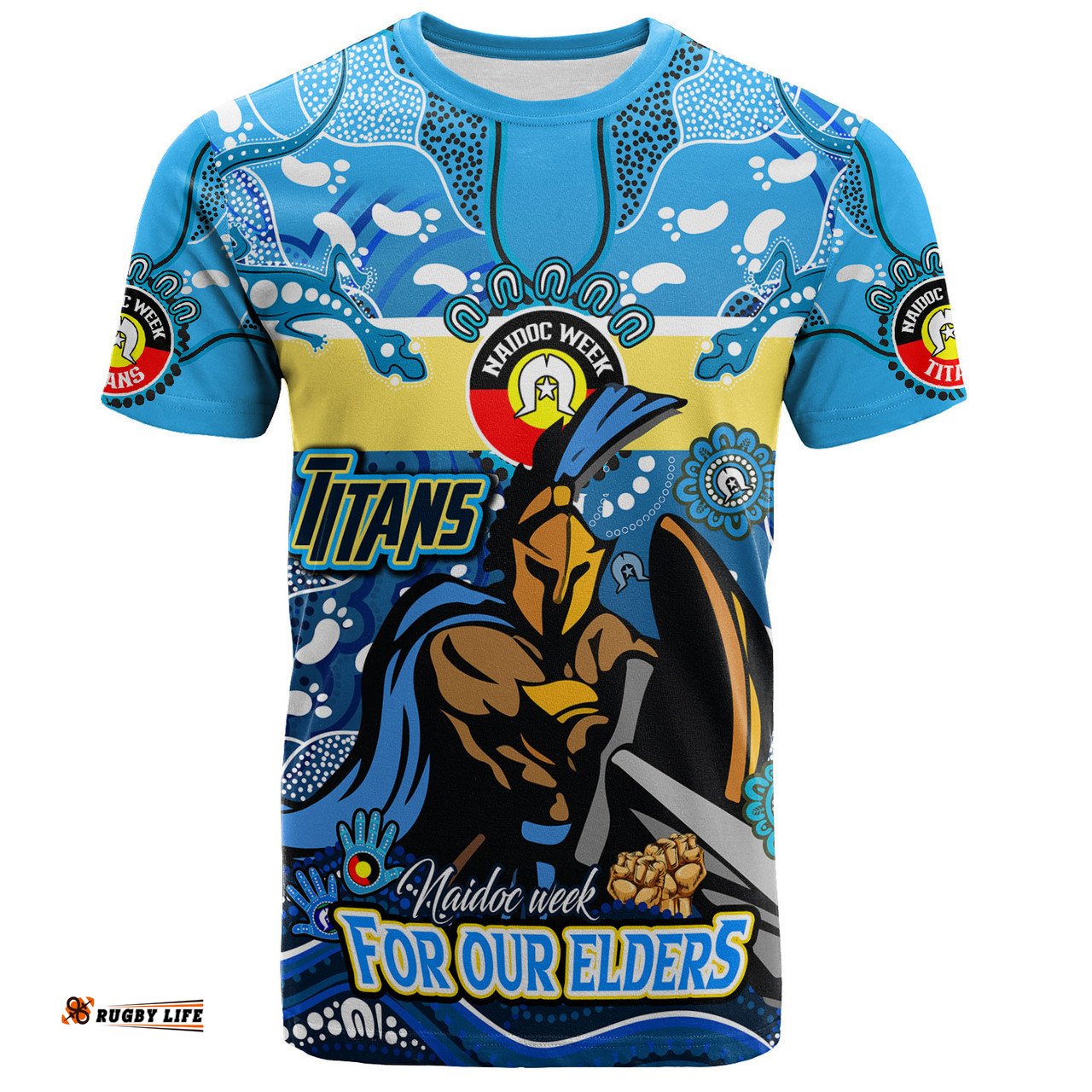 Amazing Aussie Gold Coast Titans Naidoc Week Custom T-shirt - For Our Elders Home Jersey T-shirt