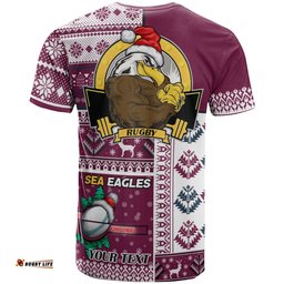 Amazing Aussie Australia Sea Eagles T-shirt - Custom Christmas Snowflakes Australia Sea Eagles Mascot T-shirt