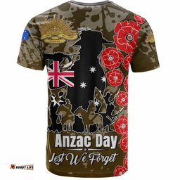 Amazing Aussie Australia  Anzac Custom T-shirt - Lest We Forget Green Style T-shirt