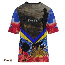 Amazing Aussie North Queensland Cowboys Custom T-shirt - Aboriginal Inspired Anzac Day North Queensland Cowboys with Poppy Flower Indigenous T-shirt