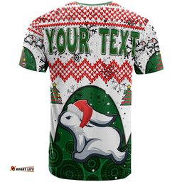Amazing Aussie South Sydney Rabbitohs T-Shirt - South Sydney Rabbitohs Tree With Aboriginal Inspired Pattern T-Shirt