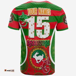 Amazing Aussie South Sydney Rabbitohs T-Shirt - 100% South Personalised Player And Number Indigenous T-Shirt