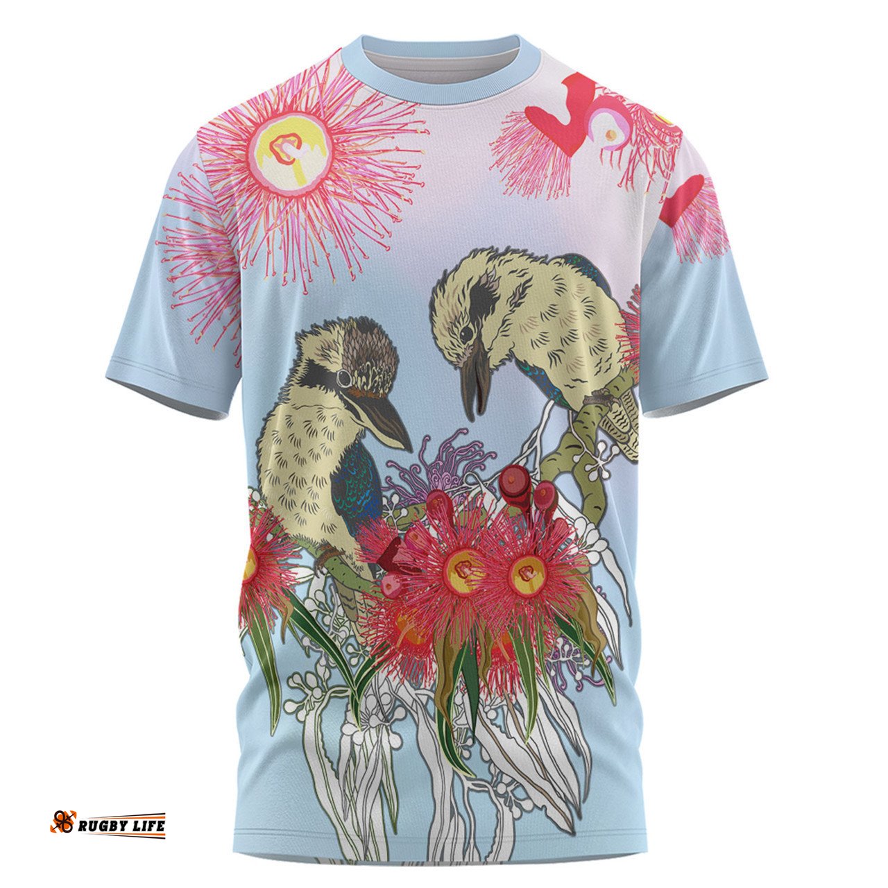 Amazing Aussie Australia Kookaburra T-shirt - Couple Kookaburra With Eucalyptus Flower Art T-shirt