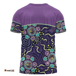 Amazing Aussie Australia Aboriginal Custom T-shirt - Purple Painting With Aboriginal Inspired Dot T-shirt