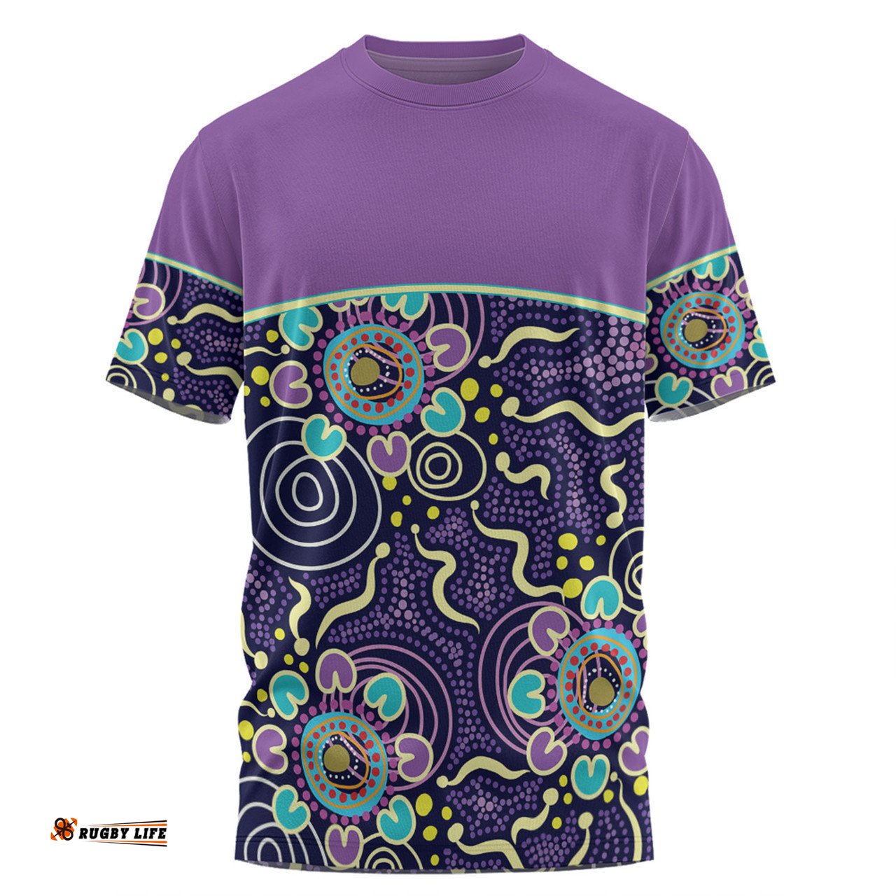 Amazing Aussie Australia Aboriginal Custom T-shirt - Purple Painting With Aboriginal Inspired Dot T-shirt