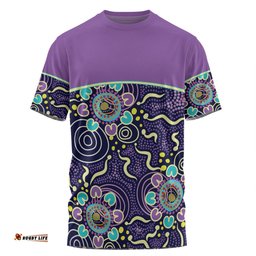 Amazing Aussie Australia Aboriginal Custom T-shirt - Purple Painting With Aboriginal Inspired Dot T-shirt