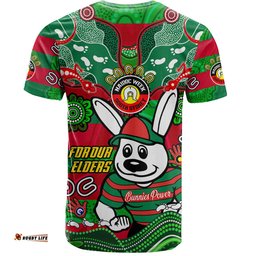 Amazing Aussie South Sydney Rabbitohs Custom T-shirt - For Our Elders Home Jersey T-shirt