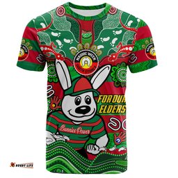 Amazing Aussie South Sydney Rabbitohs Custom T-shirt - For Our Elders Home Jersey T-shirt