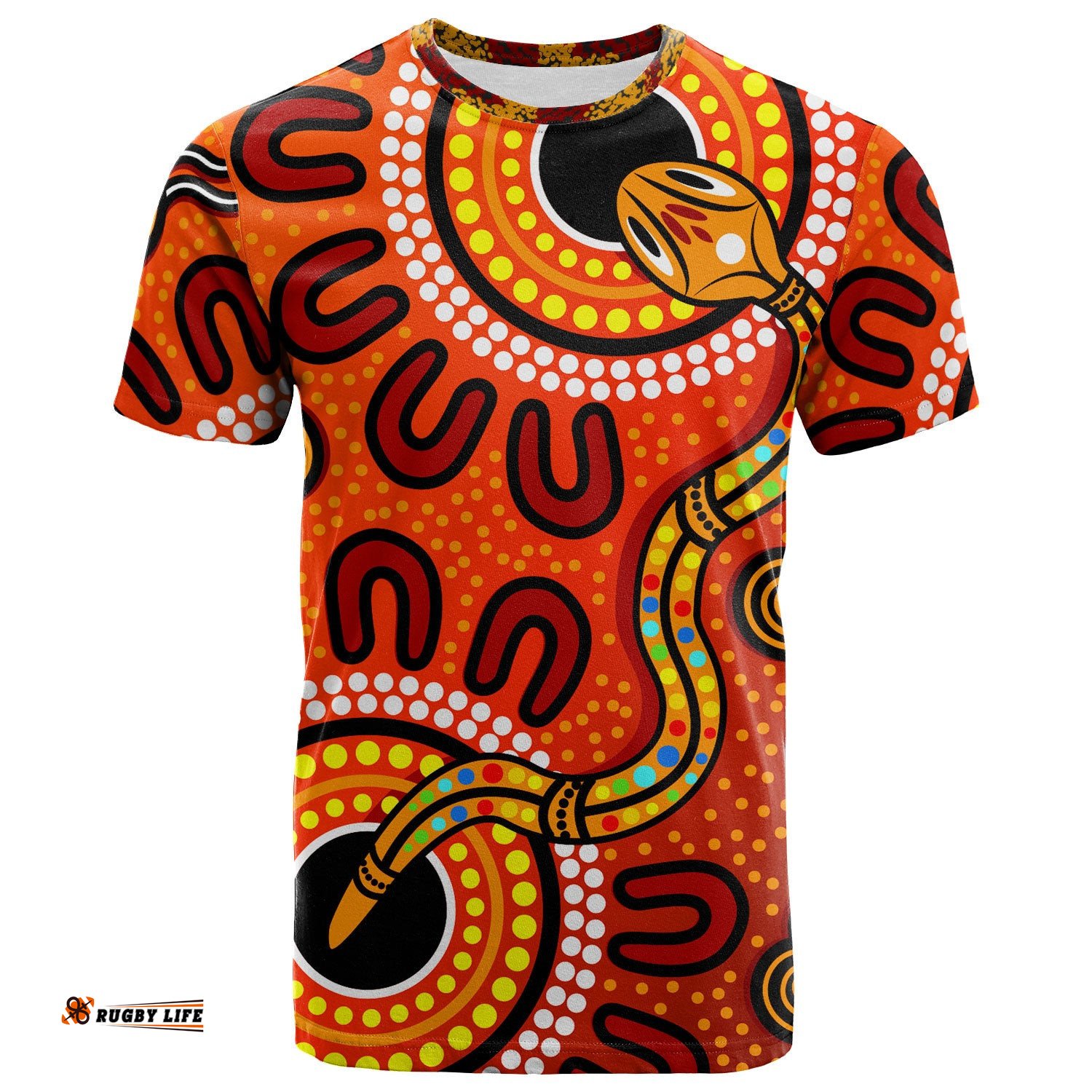 australia aboriginal inspired dreamtime t shirt custom indigenous rainbow serpent