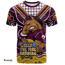 Amazing Aussie Brisbane Broncos T-Shirt Aboriginal Inspired Naidoc Week Custom For Die Hard Fan Supporters