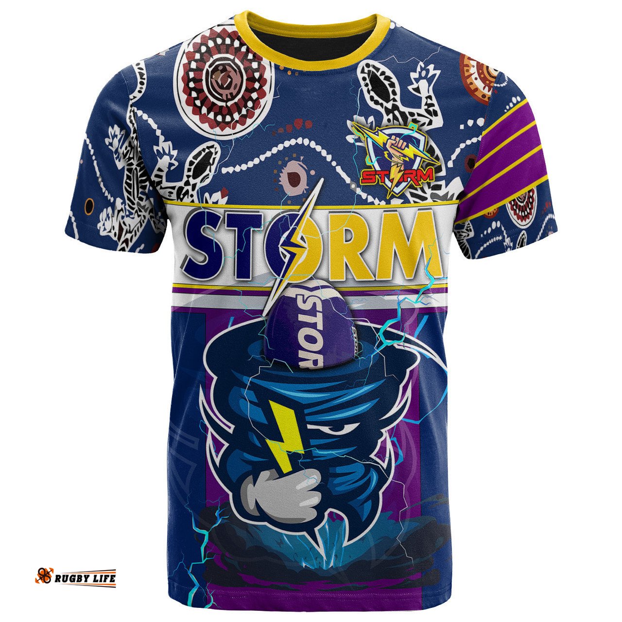 Amazing Aussie Melbourne Storm Custom T-shirt - Custom Super Melbourne Storm With Ball Heritage T-shirt