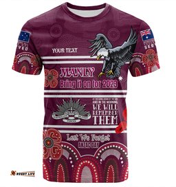 Amazing Aussie Manly Warringah Sea Eagles Anzac Custom T-shirt - Manly Bring it on 2023 T-shirt