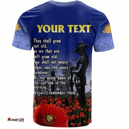 Amazing Aussie Australia Anzac Day T-shirt - Anzac Lest We Forget Poppy Flag T-shirt