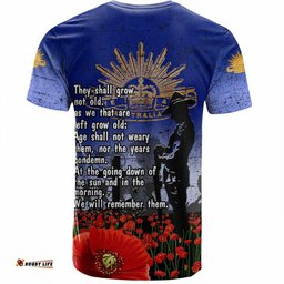 Amazing Aussie Australia Anzac Day T-shirt - Anzac Lest We Forget Poppy Flag T-shirt