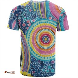 Amazing Aussie Australia Aboriginal T-shirt - Dots Pattern And Vivid Pastel Colours T-shirt