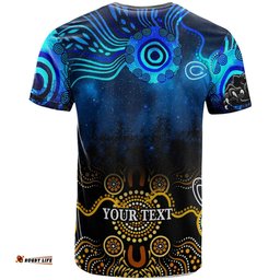 Amazing Aussie Penrith Panthers T-shirt - Custom Penrith Panthers Champions with Aboriginal Inspired Dot Painting Art Player And Number T-shirt