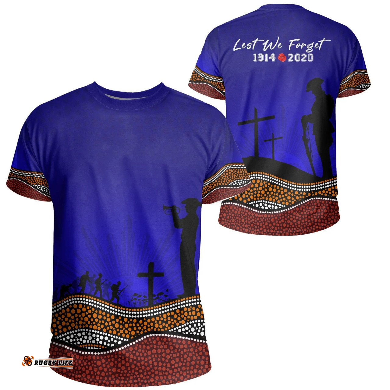 Amazing Aussie Australia T-shirt Anzac Day Our Heroes (Blue)