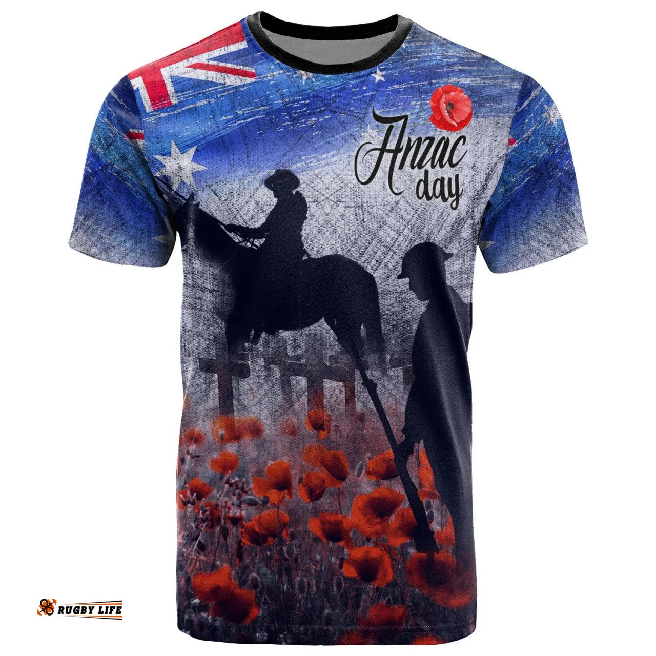 Amazing Aussie Australia Anzac Day T-Shirt Lest We Forget Vintage Poppies