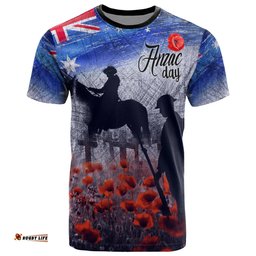 Amazing Aussie Australia Anzac Day T-Shirt Lest We Forget Vintage Poppies