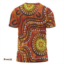 Amazing Aussie Australia Aboriginal T-shirt - Dot Art In Aboriginal Style T-shirt
