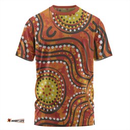Amazing Aussie Australia Aboriginal T-shirt - Dot Art In Aboriginal Style T-shirt