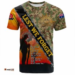 Amazing Aussie Australia Anzac Day T-Shirt - Anzac Lest We Forget Quotes Vintage Style T-Shirt