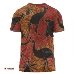 Amazing Aussie Australia Aboriginal T-shirt - Aboriginal Dot Art With Animals T-shirt
