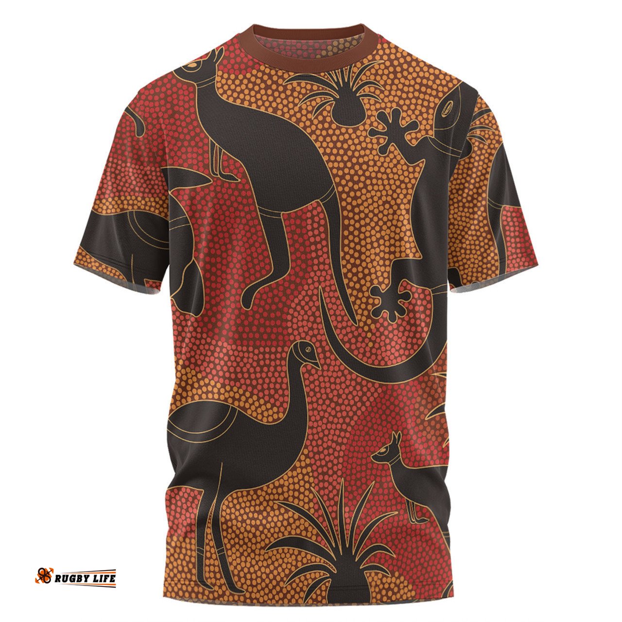 Amazing Aussie Australia Aboriginal T-shirt - Aboriginal Dot Art With Animals T-shirt