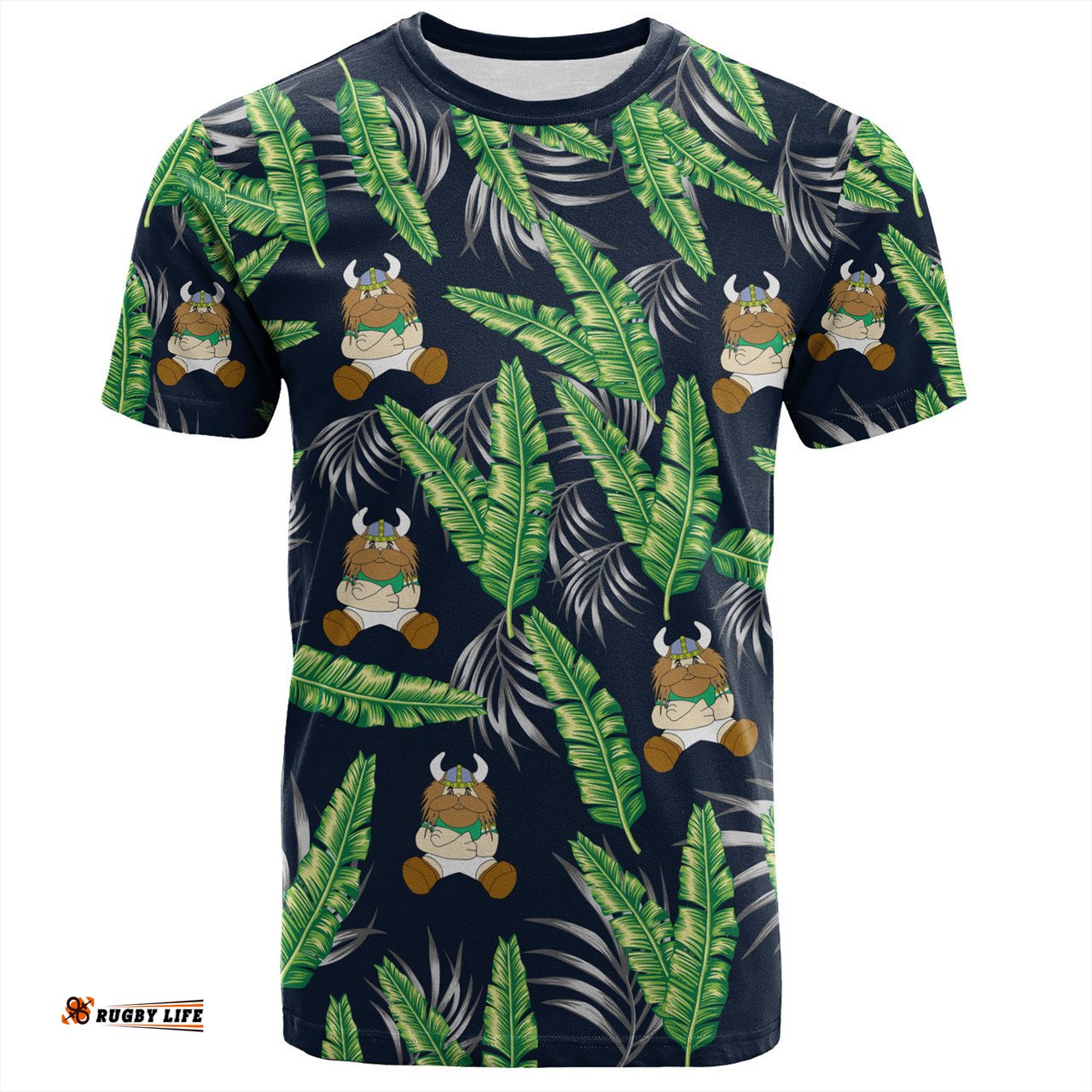 Amazing Aussie Canberra Raiders Custom T-Shirt - Tropical Patterns Canberra Raiders T-Shirt
