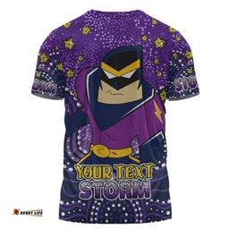 Amazing Aussie Melbourne Storm Custom T-shirt - Custom With Aboriginal Inspired Style Of Dot Painting Patterns  T-shirt
