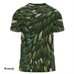 Amazing Aussie Australia Aboriginal T-shirt - Green Bush Leaves Seamless T-shirt