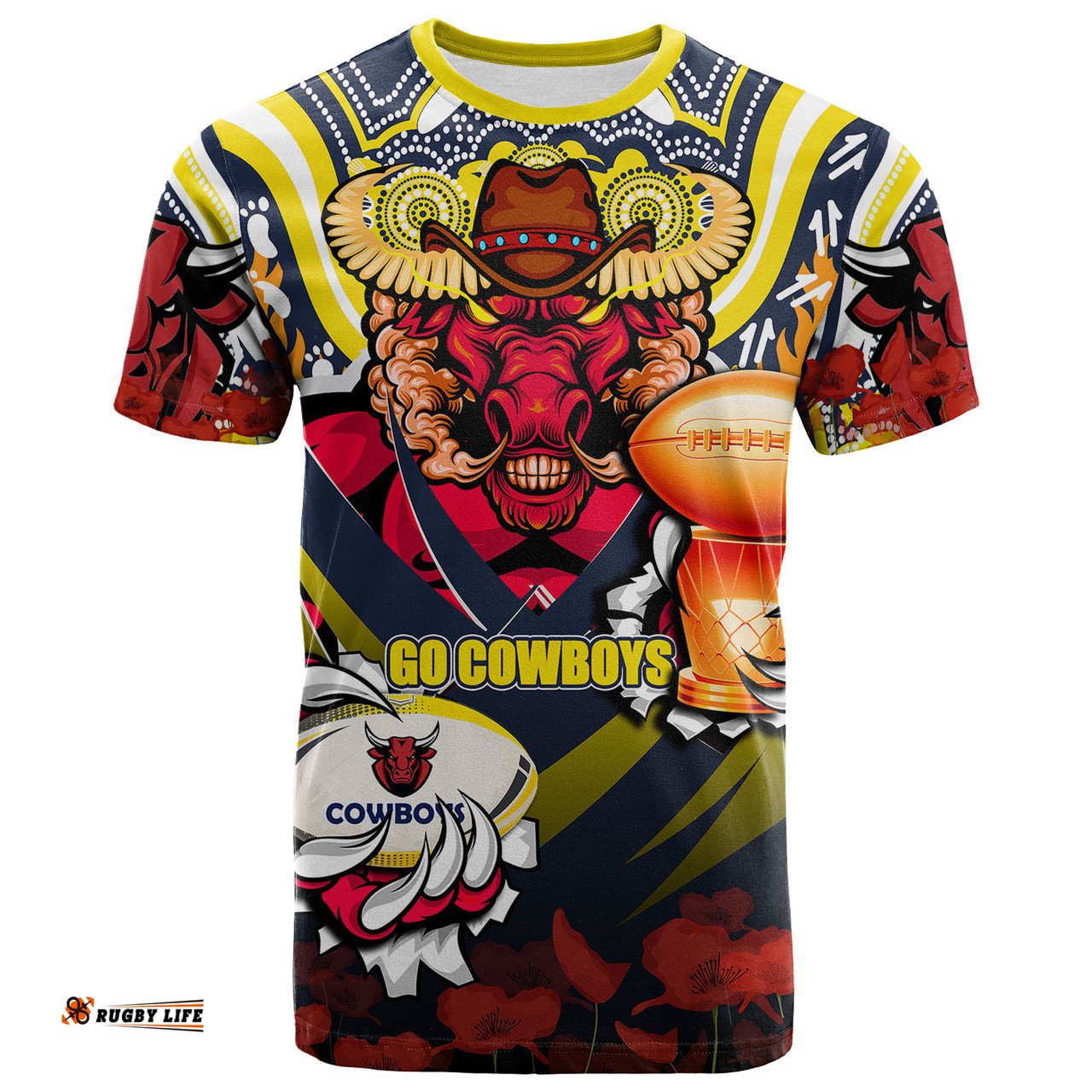 Amazing Aussie North Queensland Cowboys Premierships T-shirt - Custom Go Champion North Queensland Cowboys Champion Claw Scratch Culture T-shirt